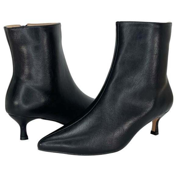 Journee Collection Arely Black Faux Leather Womens Ankle Boots Size 8M - Picture 8 of 9